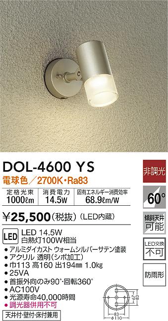 アウトドアスポットライト 電球色 非調光 電源コード式 LZW-92186YSE シーリングライト、天井照明