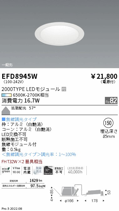 ENDO LED耐塩軽量フラッドライト 5000K メタルハライドランプ400W器具