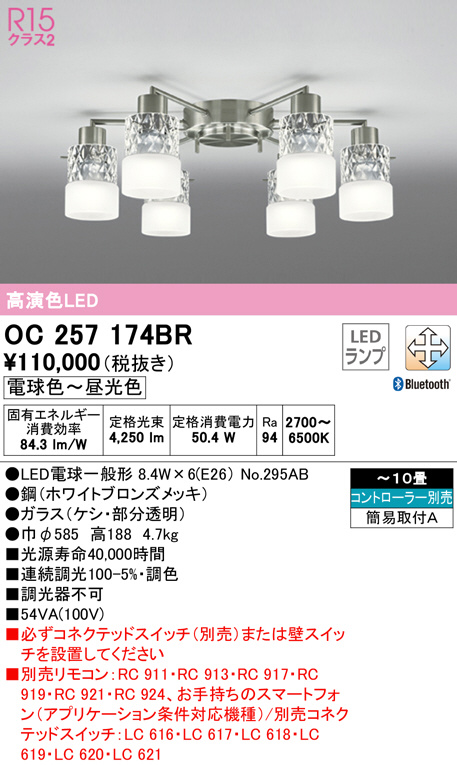 オーデリック LEDシーリングライト OL251397BCR - 4