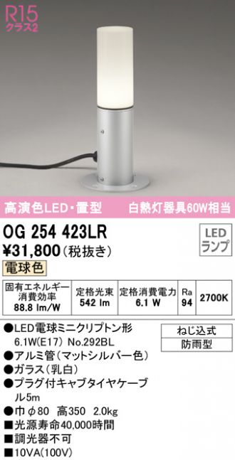 即納特典付き オーデリック OG254564LR エクステリア LEDスポットライト 白熱灯器具50W×2灯相当 高演色R15 クラス2 電球色  非調光 防雨型 照明器具 アウトドアライト 壁面 天井面取付兼用 fucoa.cl