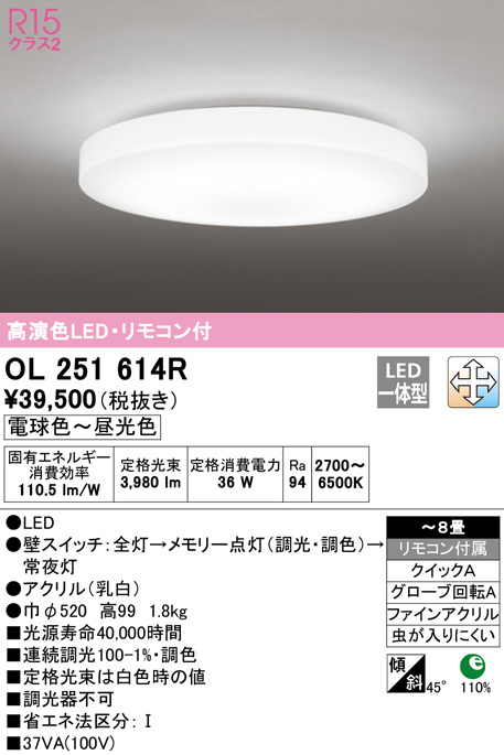 OL251614R(オーデリック) 商品詳細 ～ 照明器具・換気扇他、電設資材