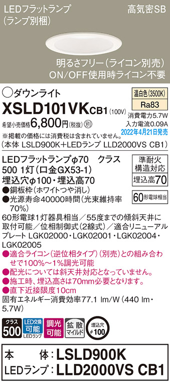 市場 パナソニック LEDフラットランプ 温白色 Panasonic