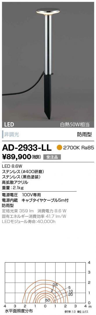 AD-2953-W エクステリアライト 山田照明（yamada） 照明器具 - 3